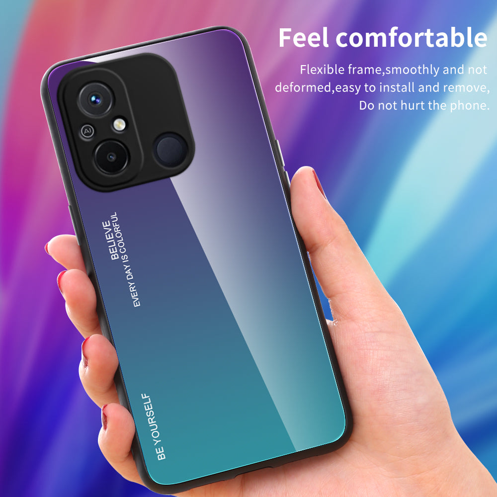 Gradient Color Phone Case for Xiaomi Redmi 12C 4G Tempered Glass PC Back TPU Frame Anti-Scratch Cover Gradient Color Phone Case for Xiaomi Redmi 12C 4G Tempered Glass PC Back TPU Frame Anti-Scratch Cover